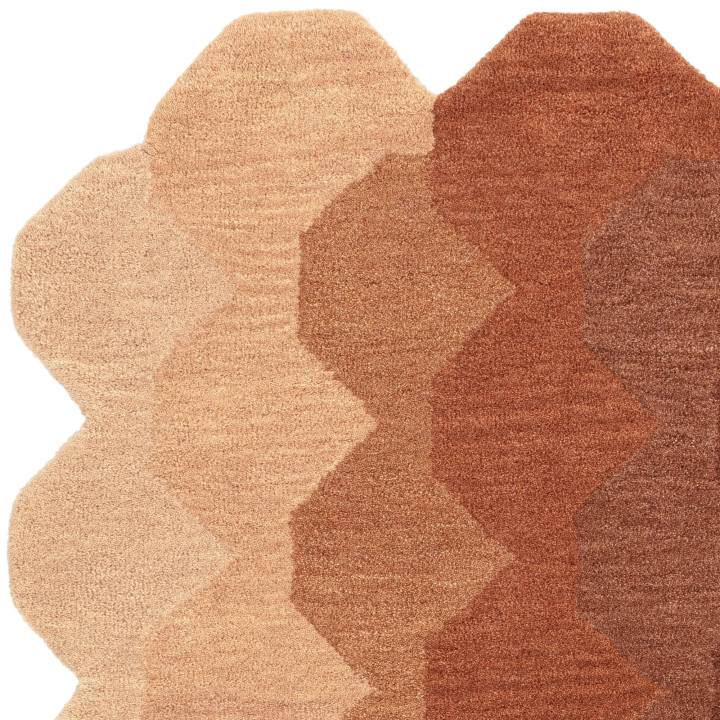 Tappeto Hive geometrico arancione e marrone cors