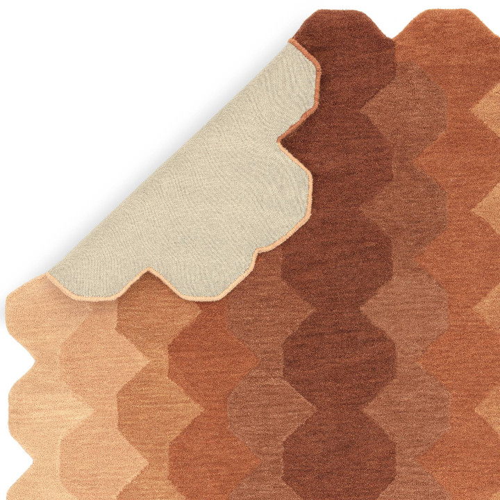 Rug Hive geometric orange brown beige runner 66x