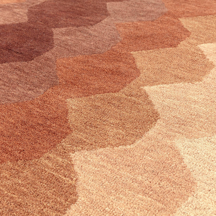 Tappeto Hive geometrico arancione e marrone cors