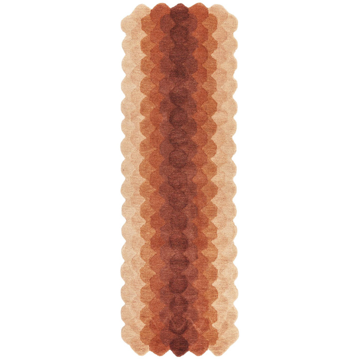 Tappeto Hive geometrico arancione e marrone cors