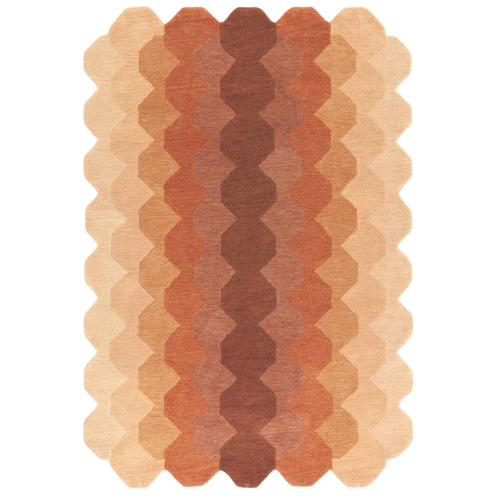 Rug Hive geometric copper orange beige 120x170 c