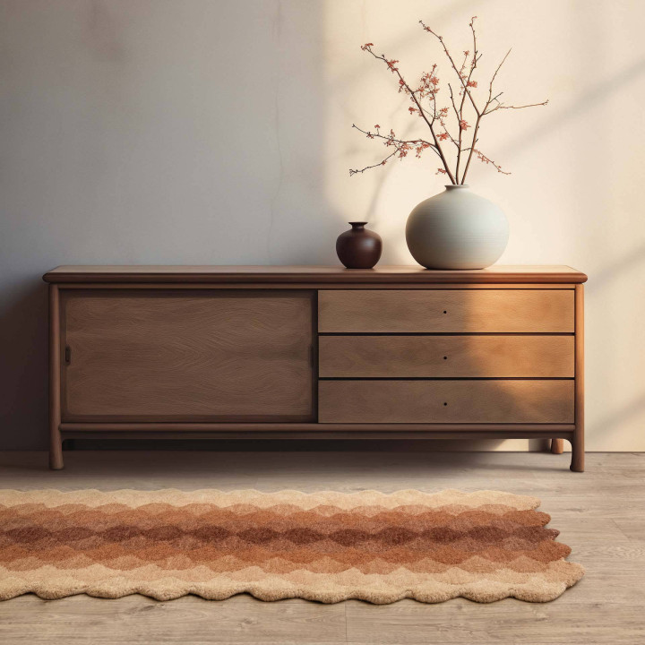 Rug Hive geometric brown orange beige 160x230 cm