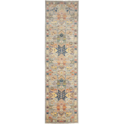Rug Tribal Pakistan 79x292 Grey-beige Navy Blue