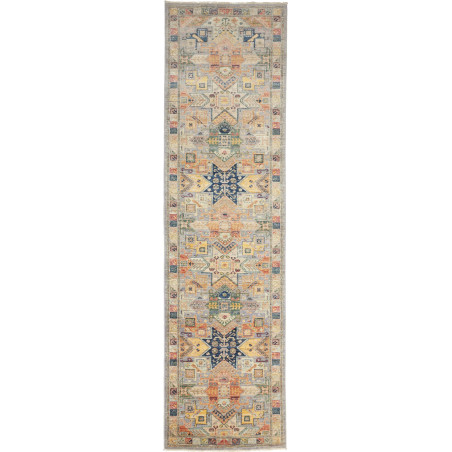 Rug Tribal Pakistan 79x292 Grey-beige Navy Blue