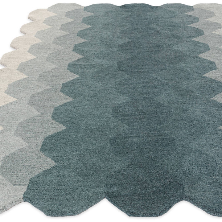 Tappeto Hive geometrico blu scuro e azzurro 160x