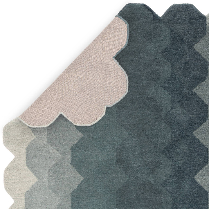 Tappeto Hive geometrico blu scuro e blu chiaro 2