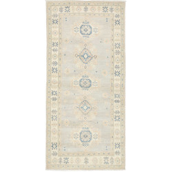 Hand Made Rug Kazak Afghanistan 92x192 Light Gr