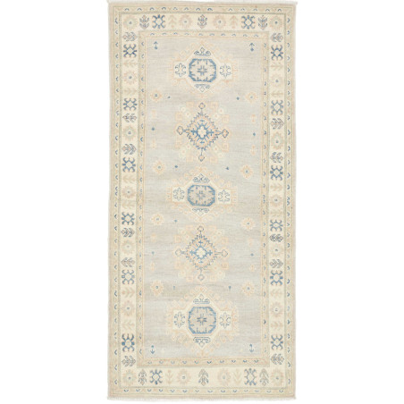 Hand Made Rug Kazak Afghanistan 92x192 Light Gr