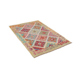 Hand Made Rug Kilim Afghanistan 100x145 Beige M
