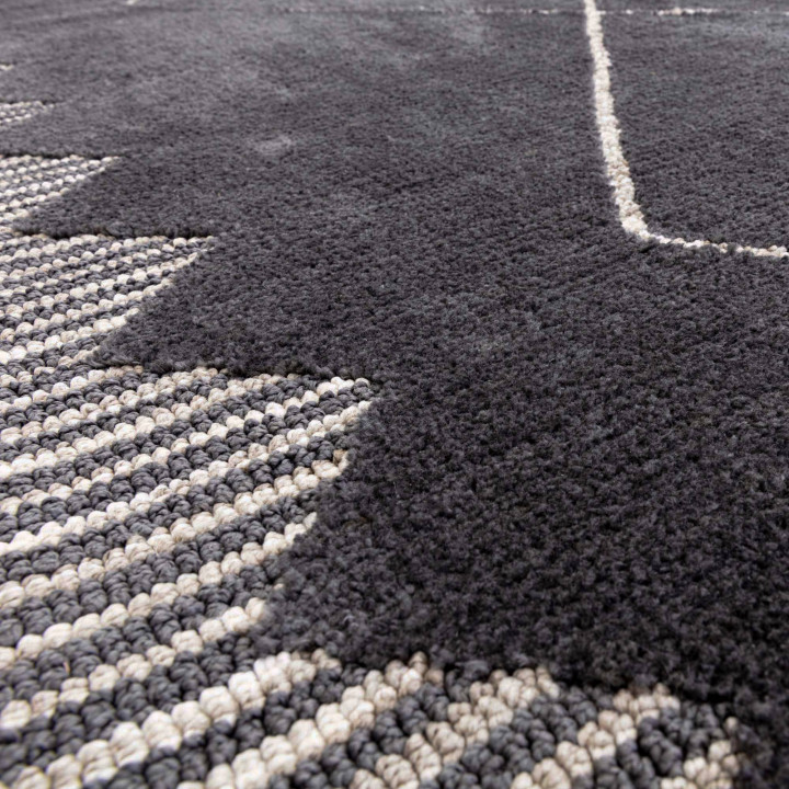 Rug Mason geometric black white 200x290 cm