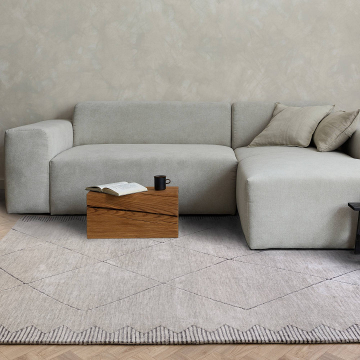 Tappeto Mason geometrico grigio chiaro e grigio