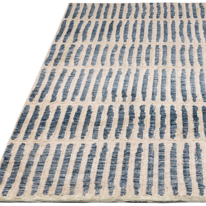 Tappeto Mason geometrico blu e beige 120x170 cm