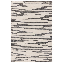 Tappeto Mason astratto grigio scuro e bianco cre