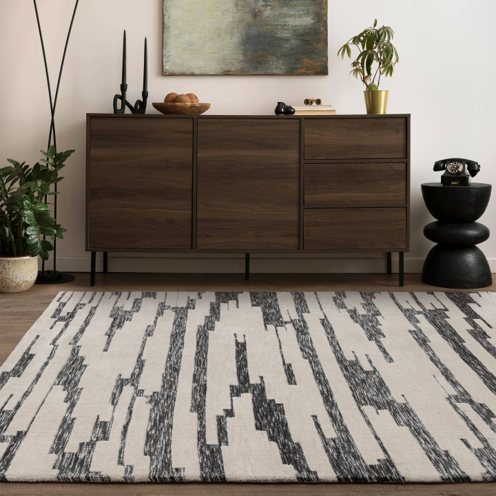 Rug Mason abstract cream dark grey 160x230 cm