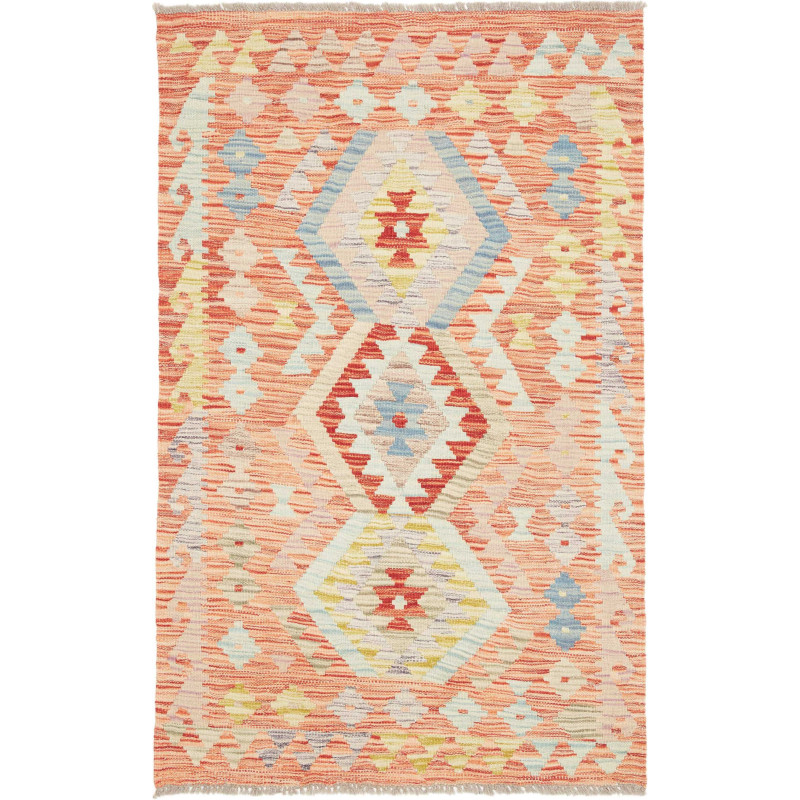 Hand Made Rug Kilim Afghanistan 89x147 Terracot