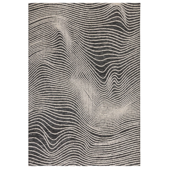 Tappeto Mason geometrico nero e grigio scuro 120
