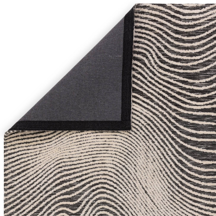 Tappeto Mason geometrico nero e grigio scuro 120