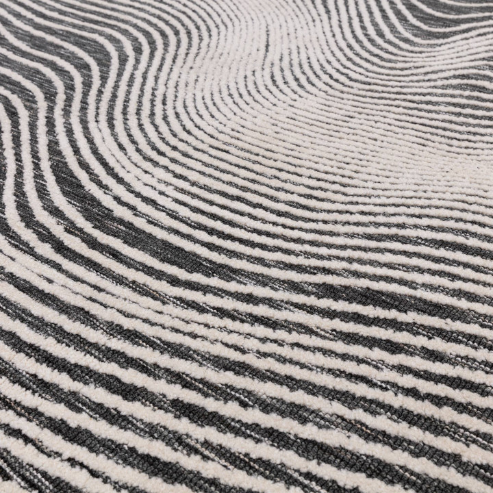 Rug Mason geometric black dark grey beige 120x17