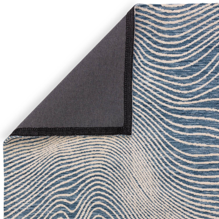 Tappeto Mason astratto blu e beige 160x230 cm