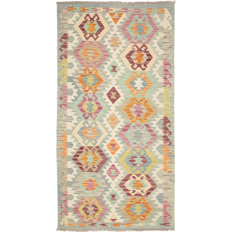 Hand Made Rug Kilim Afghanistan 99x200 Mint Blu