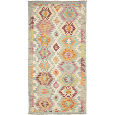 Hand Made Rug Kilim Afghanistan 99x200 Mint Blu