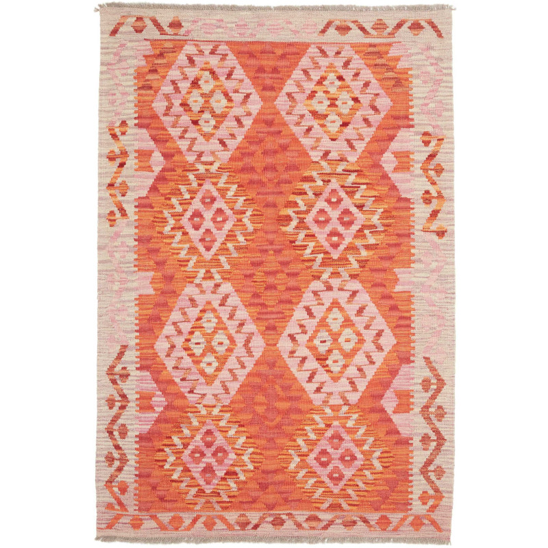 Hand Made Rug Kilim Afghanistan 107x158 Orange