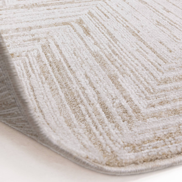 Tappeto Anders astratto beige e corda 200x300 cm