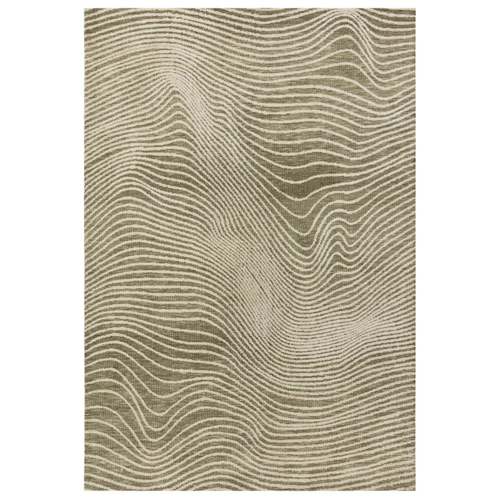 Tappeto Mason astratto verde oliva e beige 160x2