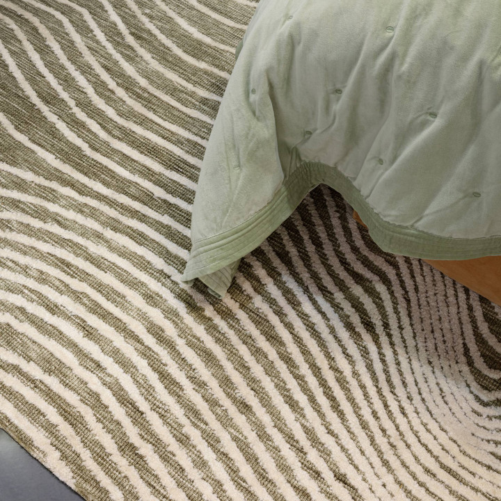 Rug Mason geometric olive green beige 200x290 cm