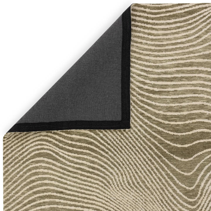 Tappeto Mason geometrico verde oliva e beige 200