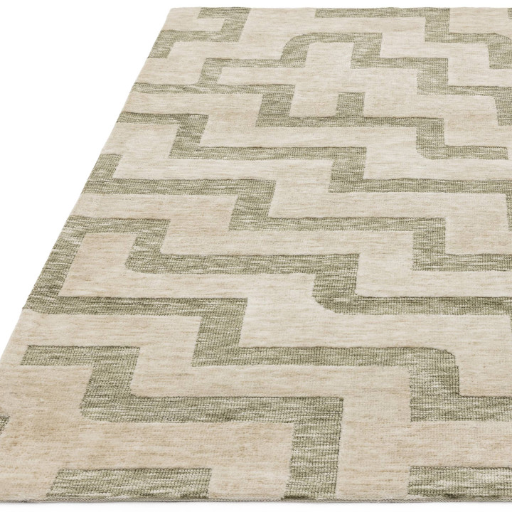 Rug Mason geometric olive green beige 120x170 cm
