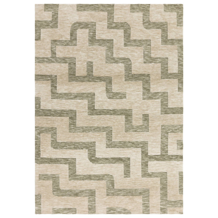 Rug Mason geometric olive green beige 200x290 cm