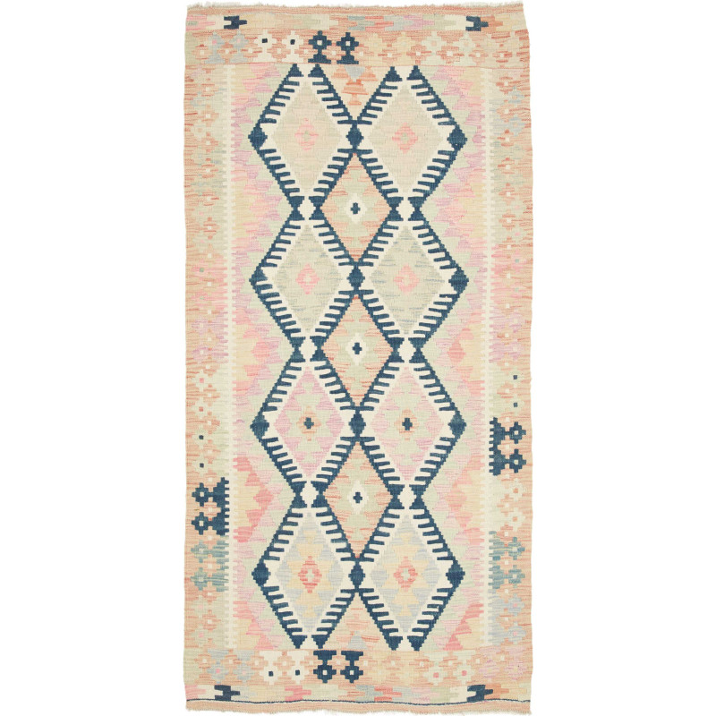Hand Made Rug Kilim Afghanistan 97x194 Cream Pi