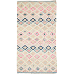 Hand Made Rug Kilim Afghanistan 105x191 Pink Bl