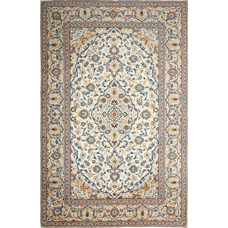Kashan 193x300 Cm Kashan, Persia, Hand-carded Wool (cotton