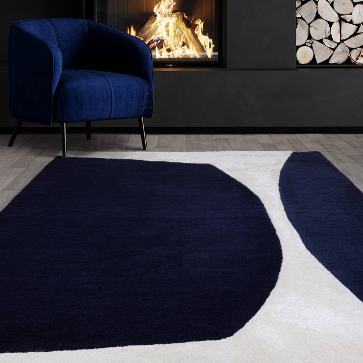 Rug Matrix abstract blue beige 200x300 cm
