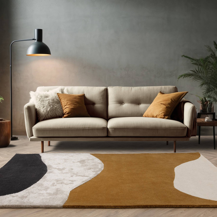 Rug Matrix abstract brown beige black 160x230 cm