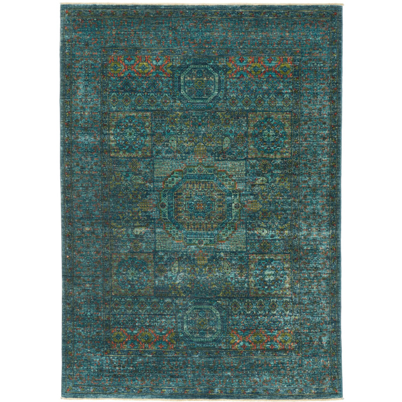 Rug Mamlouk Pakistan 146x208 Petrol Blue Emeral