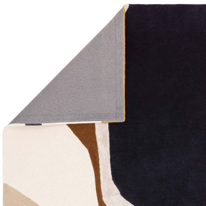 Tappeto Matrix astratto blu scuro e marrone 120x