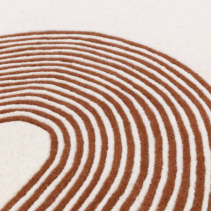 Rug Matrix geometric cream burnt orange 120x170