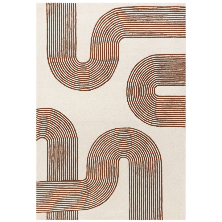 Tappeto Matrix geometrico beige e rame 160x230 c