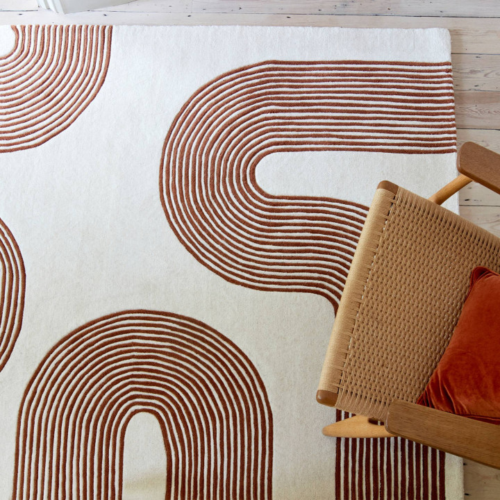 Tappeto Matrix geometrico beige e rame 160x230 c