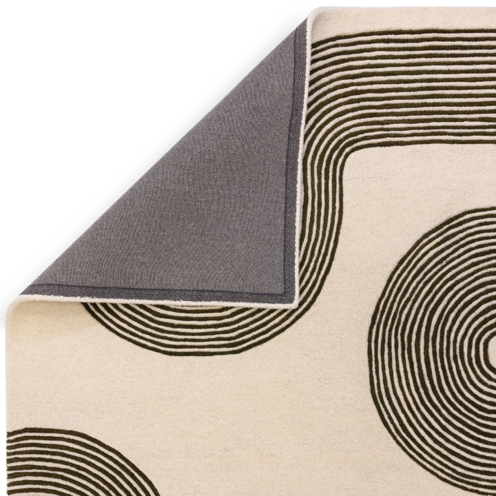 Rug Matrix geometric dark green beige 160x230 cm