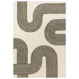 Tappeto Matrix geometrico verde scuro e beige 20