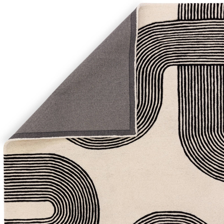 Tappeto Matrix geometrico nero e beige 120x170 c