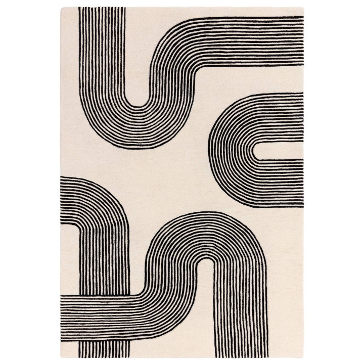 Rug Matrix geometric beige black 200x300 cm