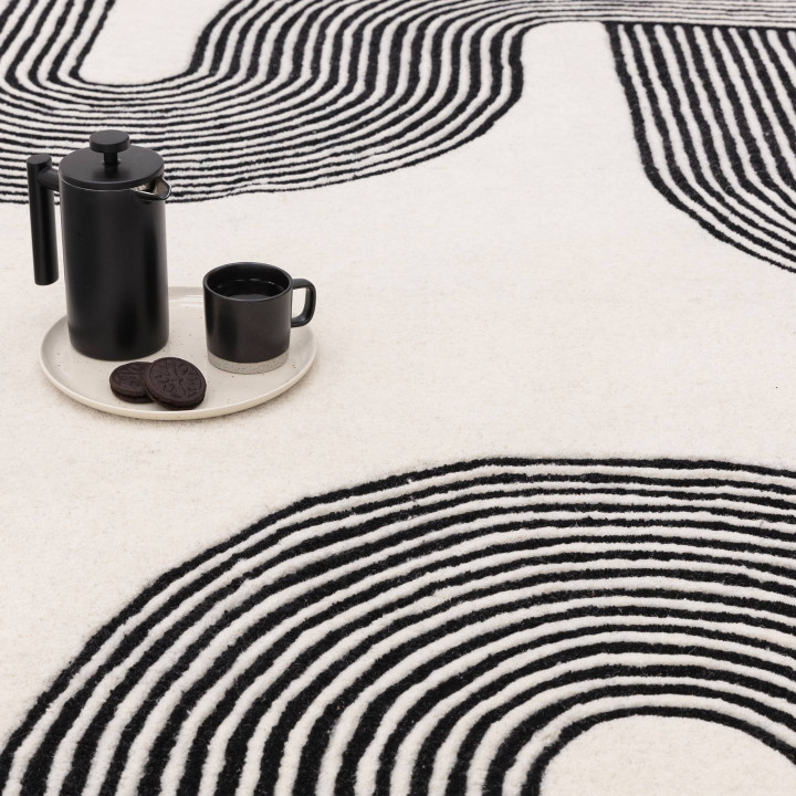 Tappeto Matrix geometrico beige e nero 200x300 c