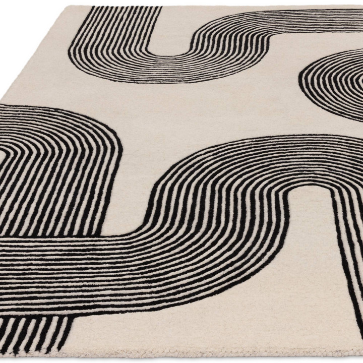 Rug Matrix geometric beige black 200x300 cm