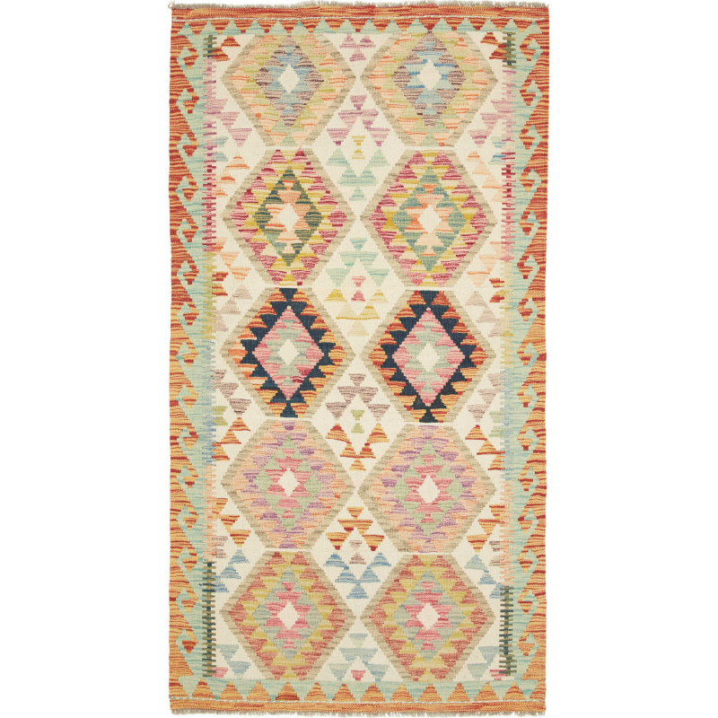 Hand Made Rug Kilim Afghanistan 100x192 Cream M