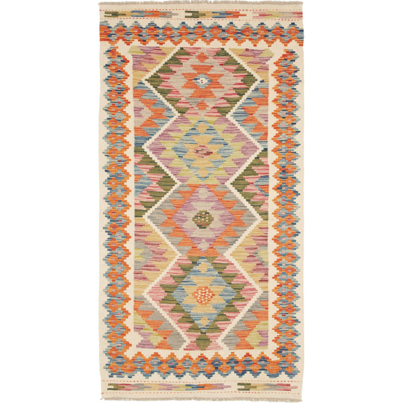 Hand Made Rug Kilim Afghanistan 99x192 Orange M